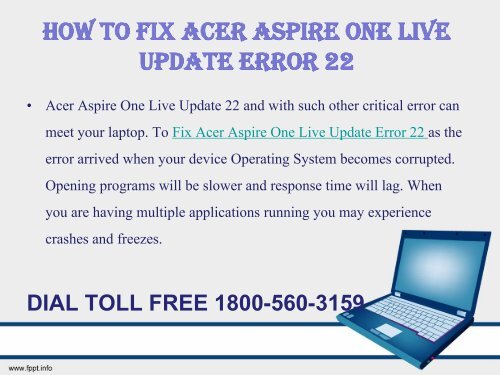 18883107073 How to Fix Acer Aspire One Live Update Error 22