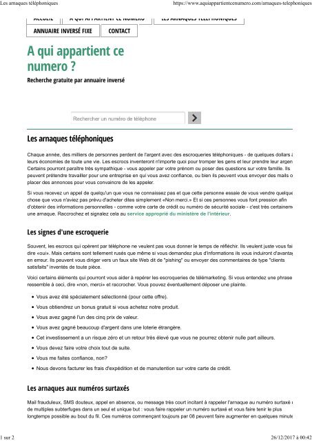 A Qui Appartient Ce Numero