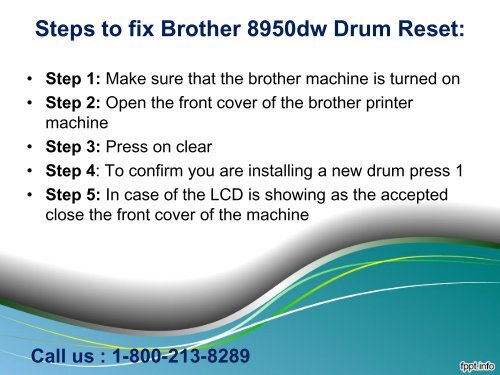 How to fix Brother 8950dw Drum Reset Error?1-800-213-8289