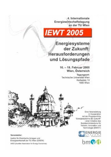 4. IEWT 2005 - Energy Economics Group (EEG) an der TU Wien ...