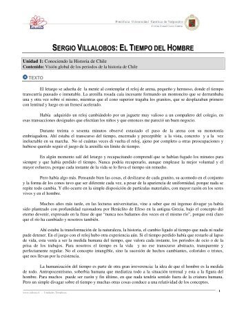 SERGIO VILLALOBOS :EL TIEMPO DEL HOMBRE - Educarchile