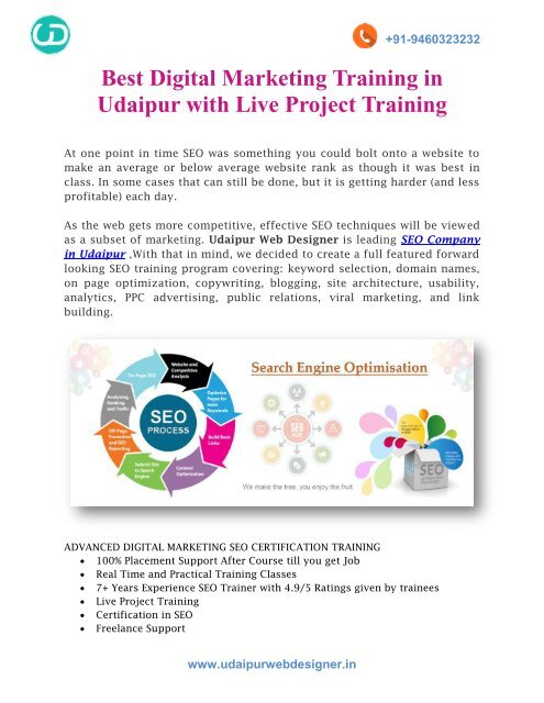 Best Digital Marketing Training in Udaipur with Live Project