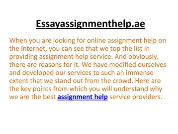 Assignment help Online in UAE- Essayassignmenthelp