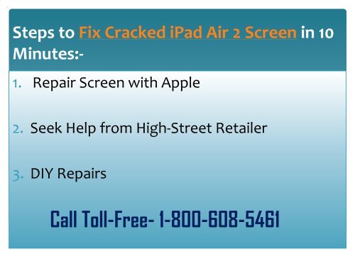 1-800-608-5461 How to Fix Cracked iPad Air 2 Screen? 