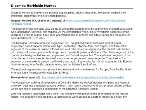 Dicamba Herbicide Market