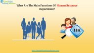 What are the main functions of human resource department?