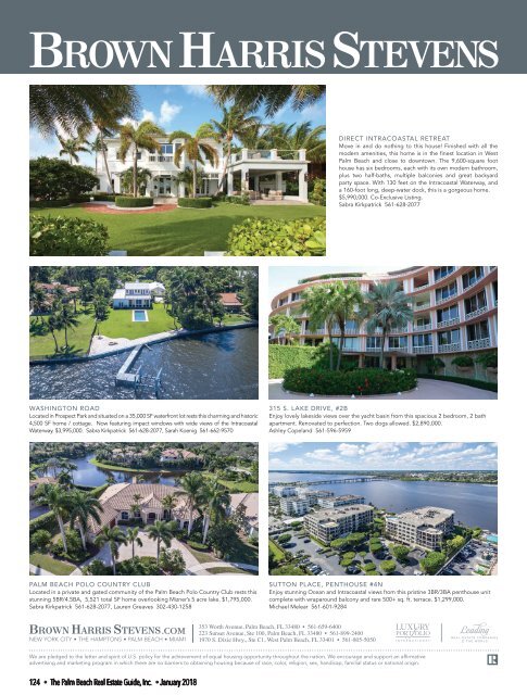 January 2018 Palm Beach Real Estate Guide