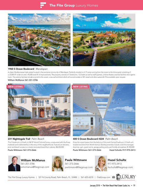 January 2018 Palm Beach Real Estate Guide