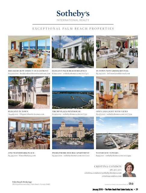 January 2018 Palm Beach Real Estate Guide