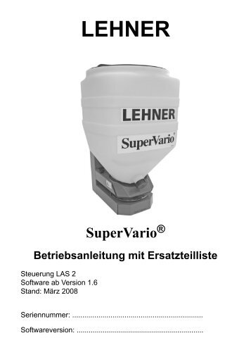 SupverVario Bedienungsanleitung