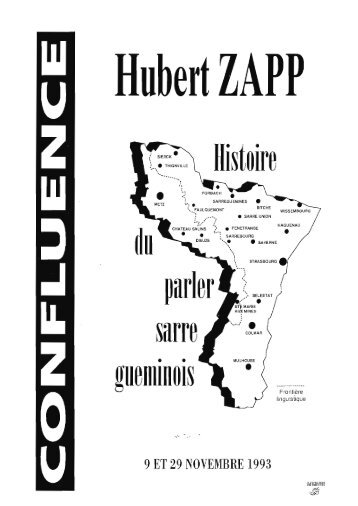 Histoire du parler sarregueminois - H. Zapp - Ville de Sarreguemines