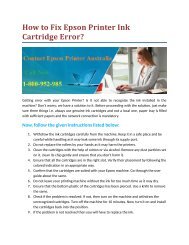 How to Fix Epson Printer Ink Cartridge Error?