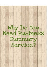 Why Do You Need Writing a Business Summary Service?