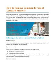 How to Remove Common Errors of Lexmark Printer?