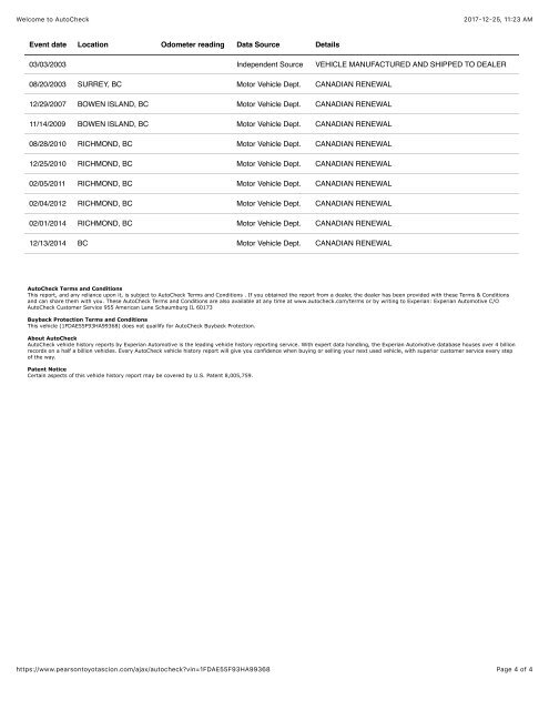 Coast Mountain Bus Company S003 Vehicle History Report