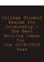 College Student Resume for Internship – The Best Writing Ideas for 2018-2019