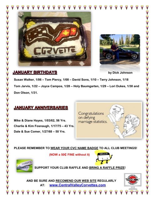 Central Valley Corvettes of Fresno - January 2018