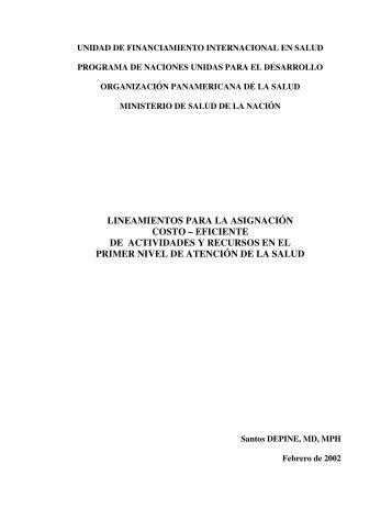 Lineamientos del primer nivel de atención - Fundacion Vida Saludable