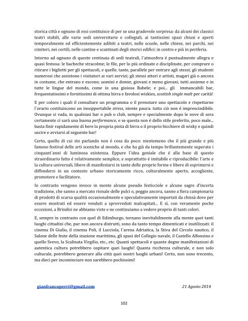 Via da Brindisi il Blog di Gianfranco Perri