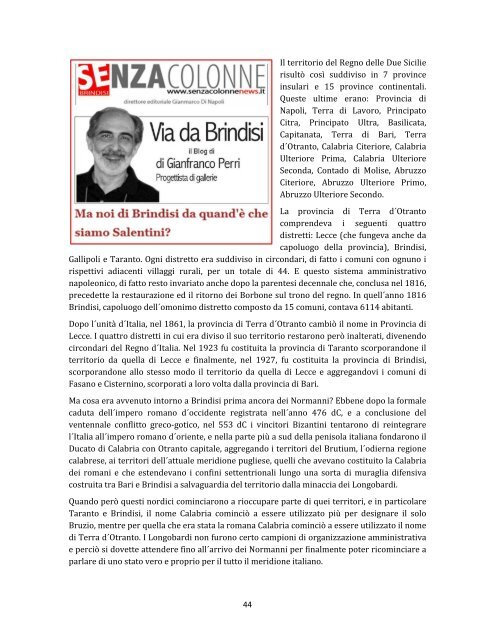 Via da Brindisi il Blog di Gianfranco Perri