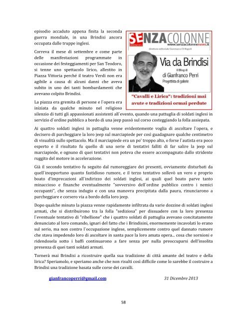 Via da Brindisi il Blog di Gianfranco Perri