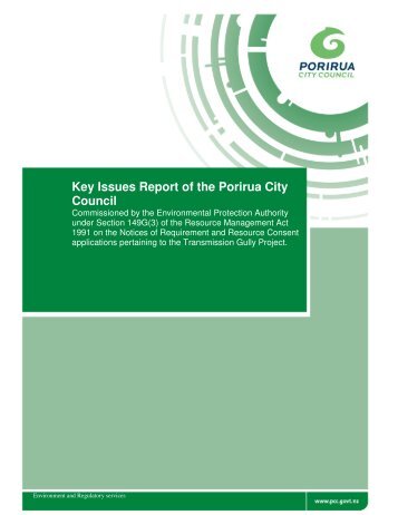 Key Issues Report of the Porirua City Council - Environmental ...