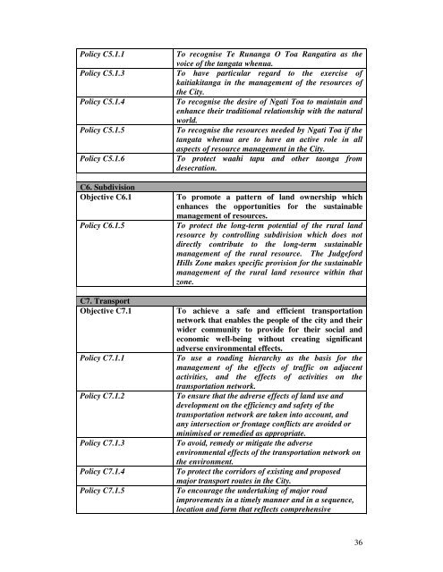 Key Issues Report of the Porirua City Council - Environmental ...