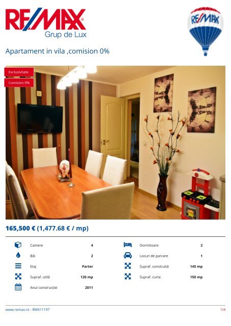 RMX11197 - Apartament in vila ,comision 0% [RO]