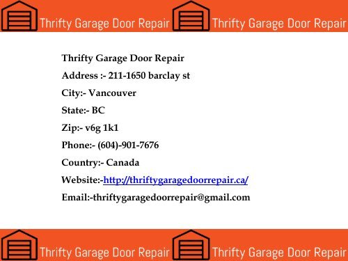 Thrifty Garage Door Repairs  in Surrey