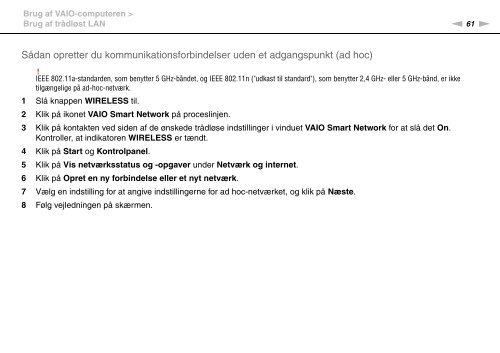 Sony VGN-NW26E - VGN-NW26E Mode d'emploi Danois