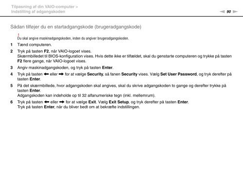 Sony VGN-NW26E - VGN-NW26E Mode d'emploi Danois