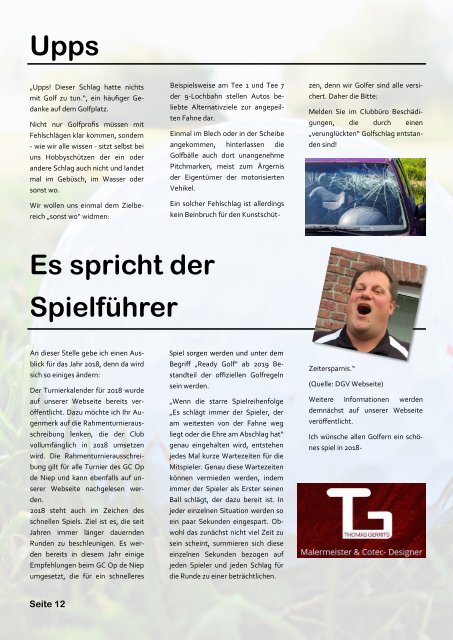 Clubzeitung Rückblick 2017