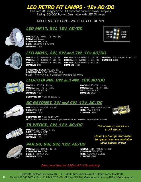 LED Innovations ARCHITECTURAL LED LIGHTING LED ... - Lightcraft