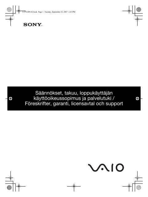 Sony VGN-FZ21MR - VGN-FZ21MR Documents de garantie Finlandais