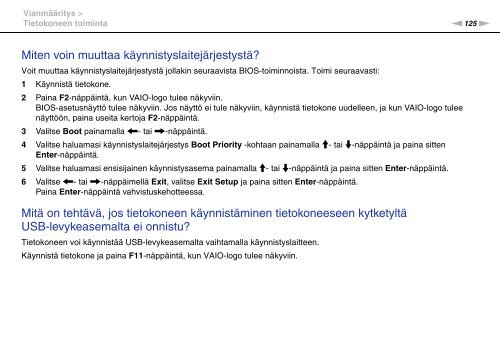 Sony VPCEB2C4E - VPCEB2C4E Mode d'emploi Finlandais