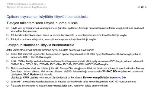 Sony VPCEB2C4E - VPCEB2C4E Mode d'emploi Finlandais