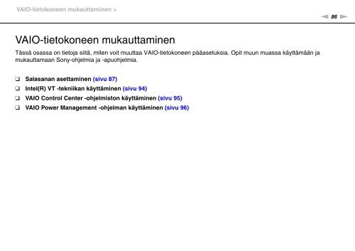 Sony VPCEB2C4E - VPCEB2C4E Mode d'emploi Finlandais