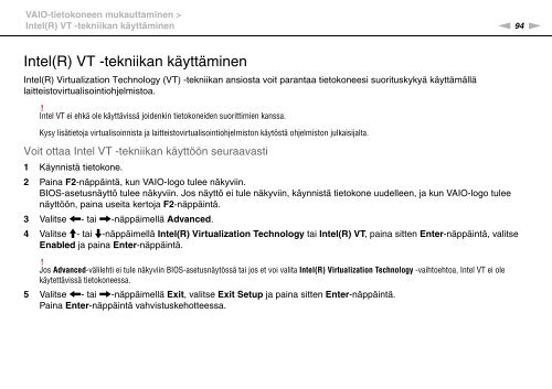 Sony VPCEB2C4E - VPCEB2C4E Mode d'emploi Finlandais