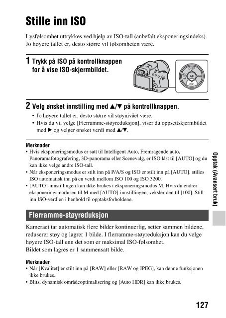 Sony SLT-A37 - SLT-A37 Consignes d&rsquo;utilisation Norv&eacute;gien