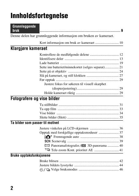 Sony SLT-A37 - SLT-A37 Consignes d&rsquo;utilisation Norv&eacute;gien