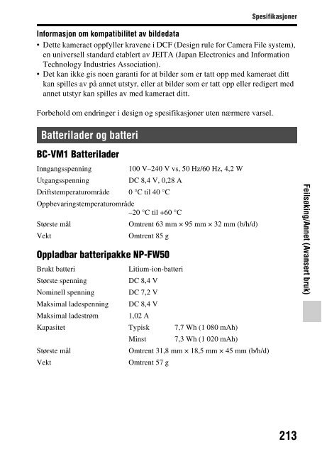 Sony SLT-A37 - SLT-A37 Consignes d&rsquo;utilisation Norv&eacute;gien