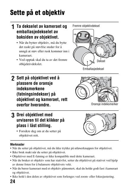 Sony SLT-A37 - SLT-A37 Consignes d&rsquo;utilisation Norv&eacute;gien