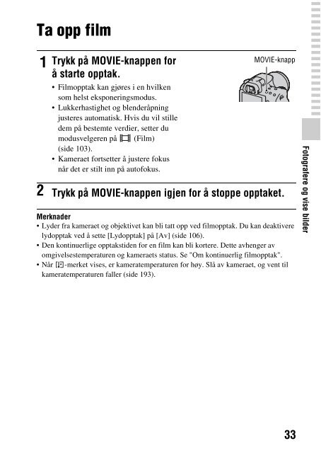 Sony SLT-A37 - SLT-A37 Consignes d&rsquo;utilisation Norv&eacute;gien