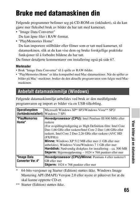 Sony SLT-A37 - SLT-A37 Consignes d&rsquo;utilisation Norv&eacute;gien