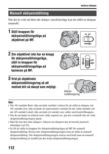 Sony SLT-A37 - SLT-A37 Consignes d&rsquo;utilisation Su&eacute;dois