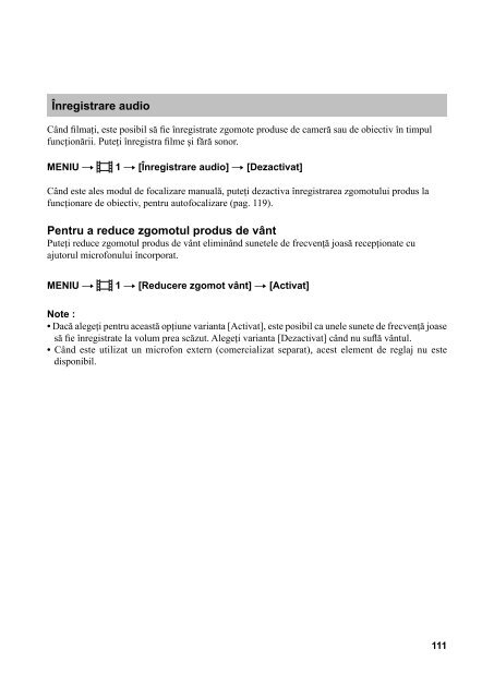 Sony SLT-A37 - SLT-A37 Mode d'emploi Roumain