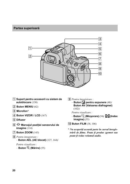 Sony SLT-A37 - SLT-A37 Mode d'emploi Roumain