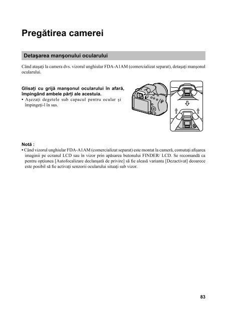 Sony SLT-A37 - SLT-A37 Mode d'emploi Roumain