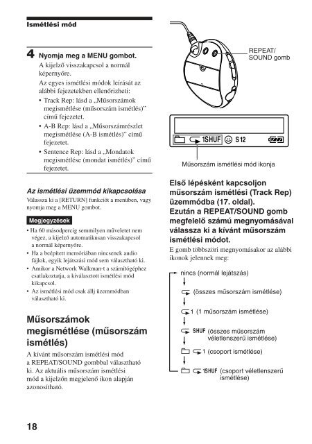 Sony NW-E103 - NW-E103 Mode d'emploi Hongrois