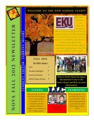 NOVAF all 2 0 12 N ewsletter - NOVA - Eastern Kentucky University
